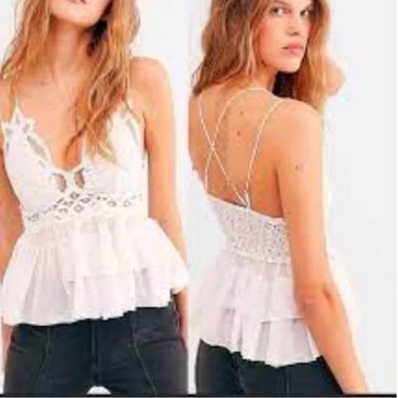 NWT Free People White Adella Cami -Size Small - Picture 4 of 9